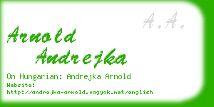 arnold andrejka business card